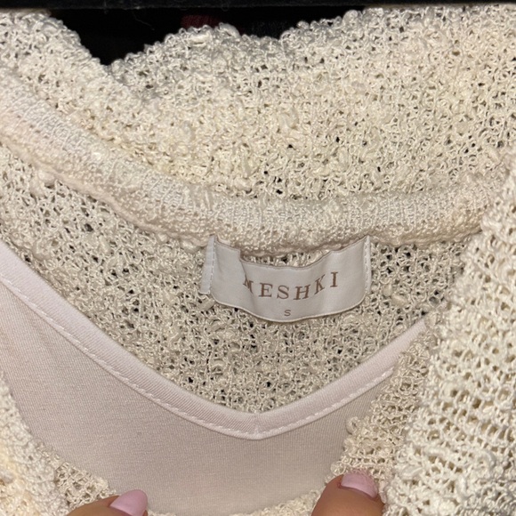 Meshki Marisol off shoulder boucle maxi dress in ivory - Picture 6 of 6